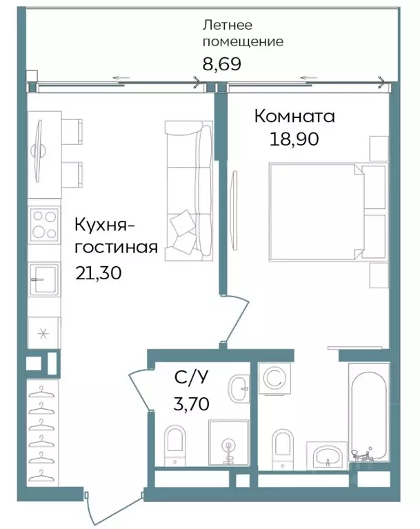 2-к кв. Крым, Саки  (52.59 м) - Фото 1