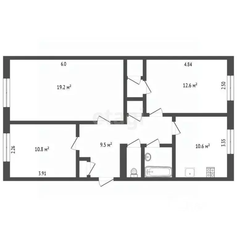 3-к кв. Ямало-Ненецкий АО, Новый Уренгой Железнодорожная ул., 48 (69.7 ... - Фото 1