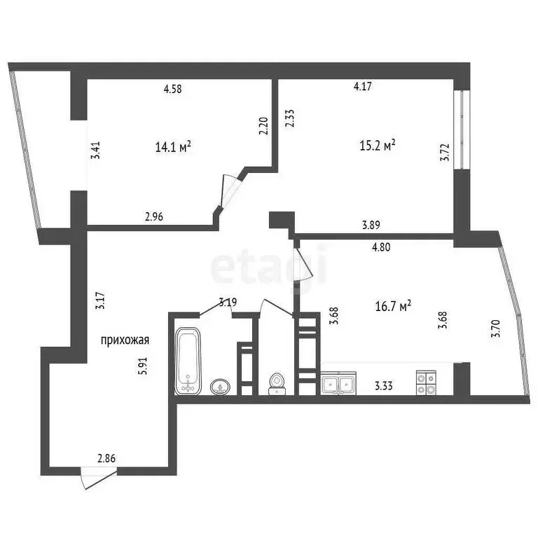 2-комнатная квартира: Белгород, Гостенская улица, 16А (72.1 м) - Фото 0