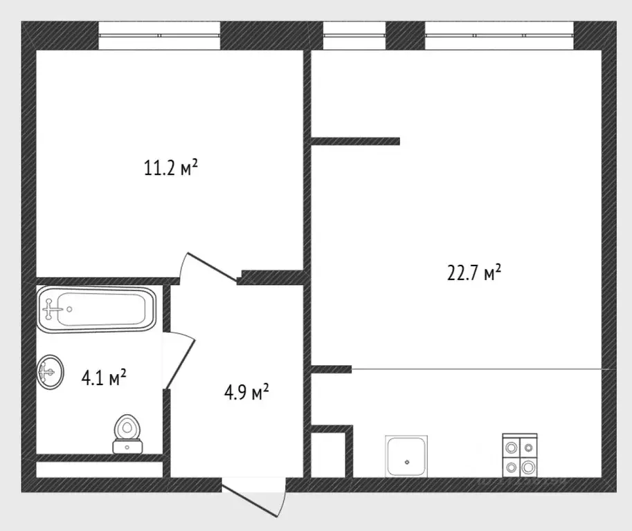 1-к кв. Тюменская область, Тюменский муниципальный округ, д. Дербыши ... - Фото 2