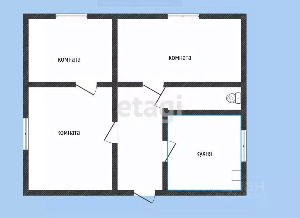 3-к кв. Костромская область, Нерехта Нерехтская ул., 40 (52.2 м) - Фото 1