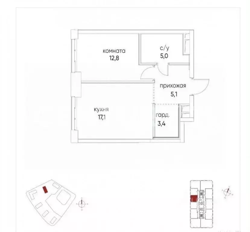 1-к кв. Москва ул. Нижние Мневники, 16к5 (43.4 м) - Фото 1