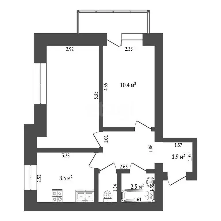 2-комнатная квартира: микрорайон Мелиораторов, улица Голышева, 4 (47 ... - Фото 0