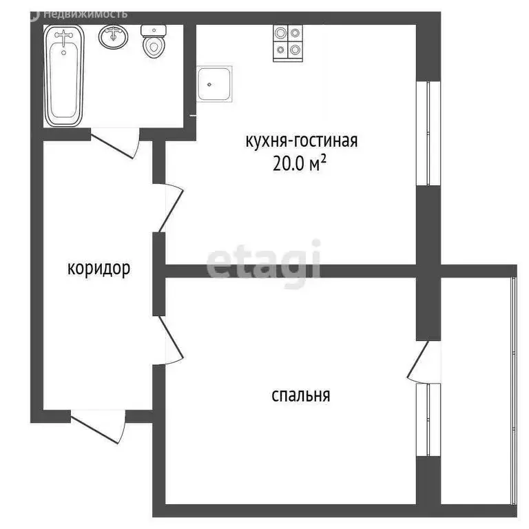 1-комнатная квартира: Тобольск, 15-й микрорайон, 37 (37 м) - Фото 0