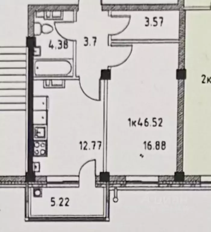 1-к кв. Дагестан, Каспийск ул. Каспийское шоссе, 15А (47.0 м) - Фото 1