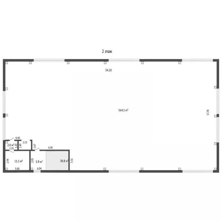 Склад в Тюменская область, Тюмень ул. Ветеранов Труда, 38В (1234 м) - Фото 2