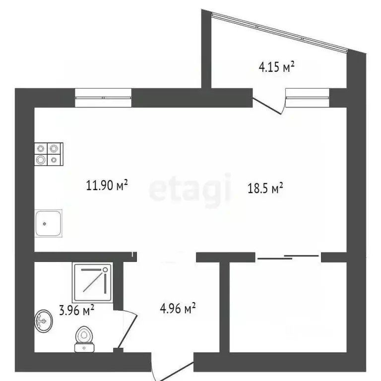 1-к кв. Тюменская область, Тюмень ул. Мельникайте, 109к1 (50.0 м) - Фото 0