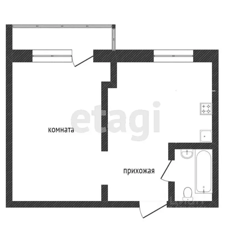 1-к кв. Бурятия, Улан-Удэ Солнечная ул., 6 (28.8 м) - Фото 1
