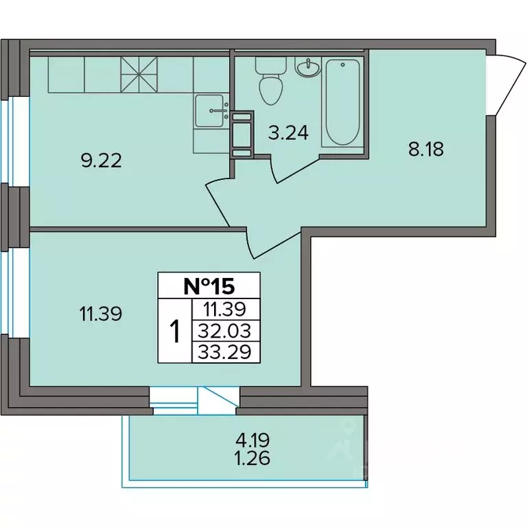1-к кв. Ленинградская область, Всеволожский район, д. Новое Девяткино, ... - Фото 1