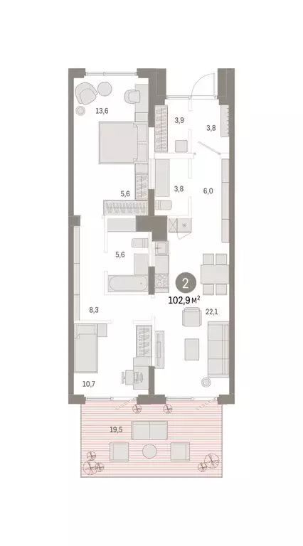 2-комнатная квартира: Омск, Кировский округ (102.9 м) - Фото 2