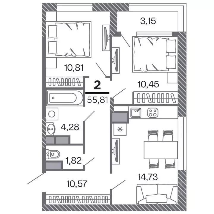 2-к кв. Рязанская область, Рязань Петра и Февронии жилой комплекс ... - Фото 0