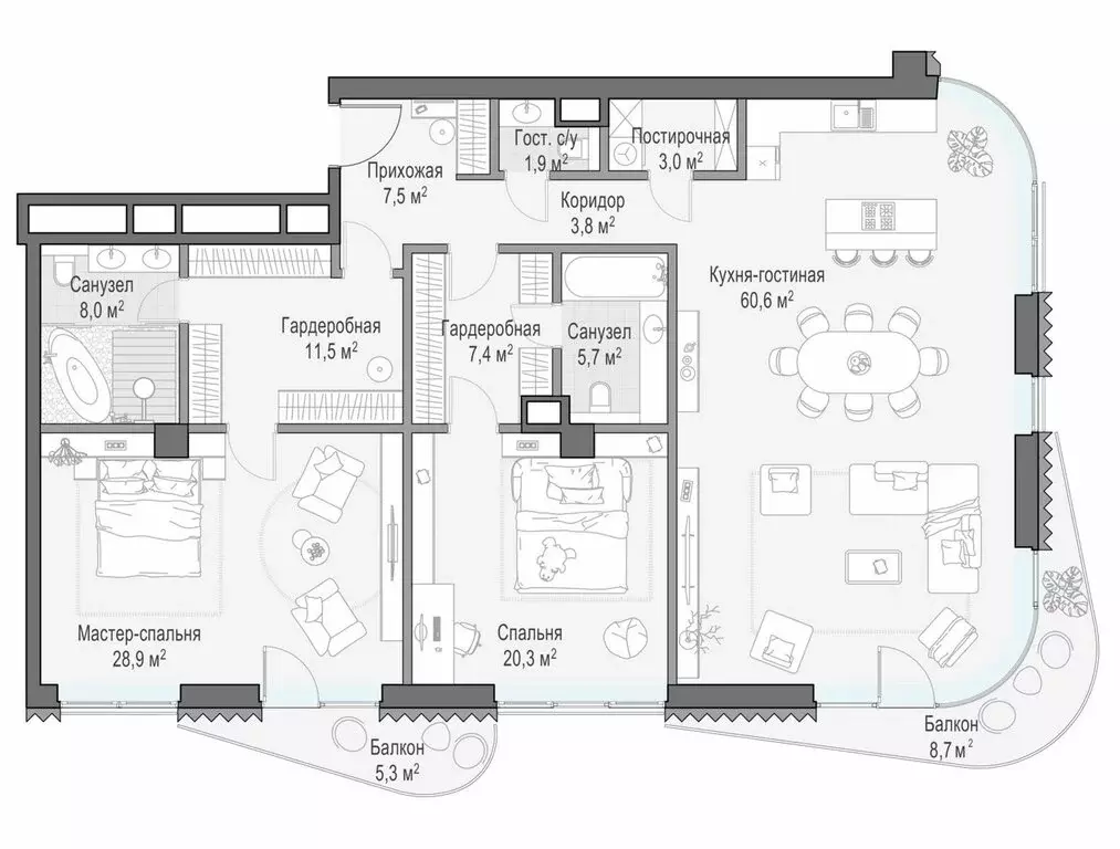 3-комнатная квартира: Москва, Большой Толмачёвский переулок, 5с1 ... - Фото 1
