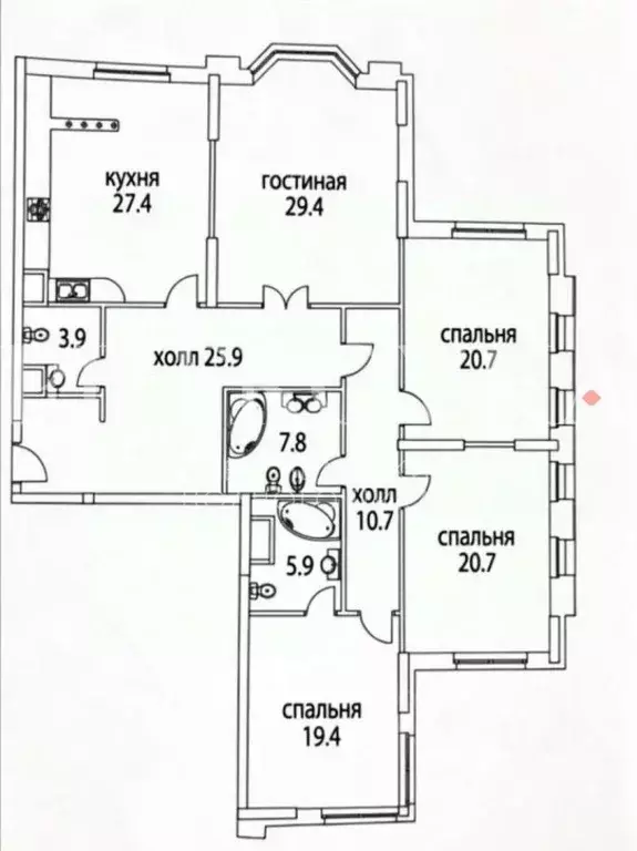 4-к кв. Москва Авиационная ул., 77к2 (175.0 м) - Фото 2