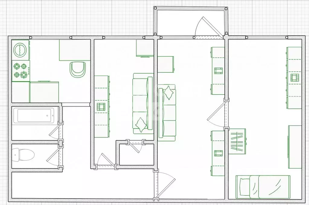 3-к кв. Пензенская область, Пенза Коммунистическая ул., 37 (58.0 м) - Фото 2