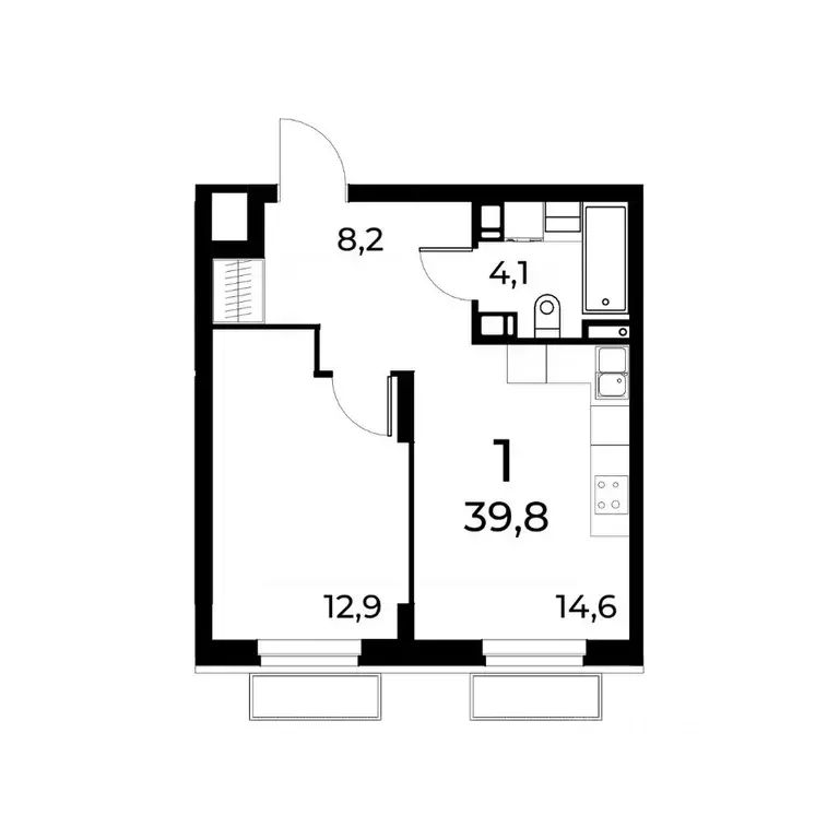 1-к кв. Нижегородская область, Нижний Новгород ул. Усиевича (39.8 м) - Фото 1