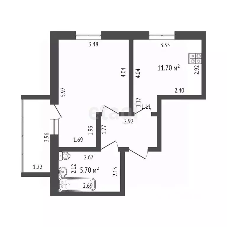 1-к кв. Мордовия, Саранск ул. Богдана Хмельницкого, 92 (39.9 м) - Фото 1