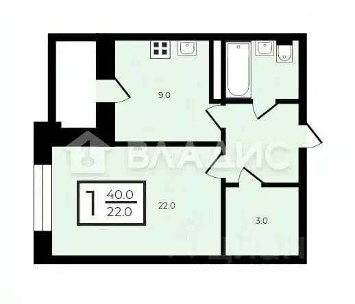 1-к кв. Москва Большая Очаковская ул., 44к1 (40.0 м) - Фото 2
