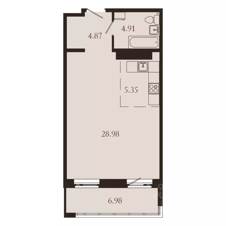1-к кв. Иркутская область, Иркутск Советская ул., 115/1Б (51.09 м) - Фото 1