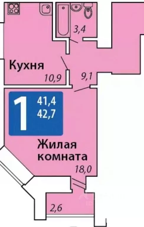 1-к кв. Чувашия, Чебоксары проезд Гремячевский, поз5 (42.7 м) - Фото 1
