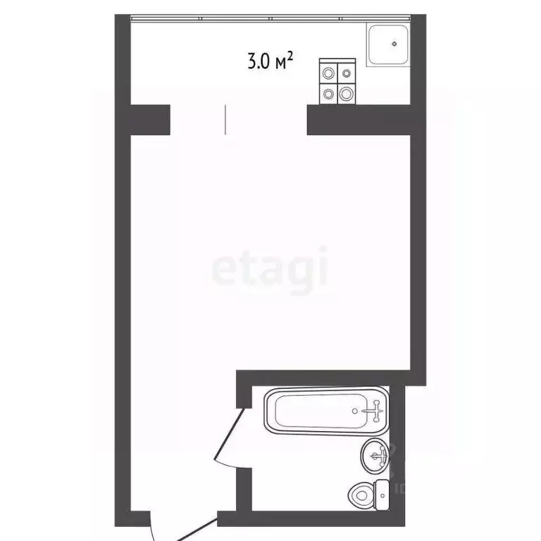 1-к кв. Тюменская область, Тюмень ул. Седова, 64а (20.5 м) - Фото 2