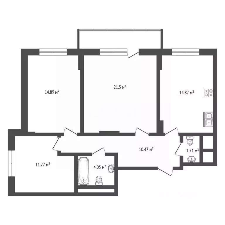 3-к кв. Московская область, Коломна ул. Мечникова, 36 (81.1 м) - Фото 1
