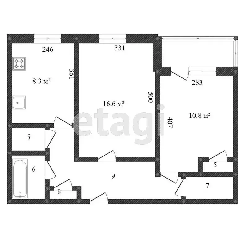 2-комнатная квартира: Калуга, Тепличная улица, 7 (52.9 м) - Фото 1