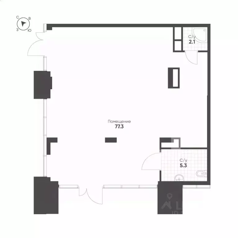 Помещение свободного назначения в Москва 4-я оч., Шагал жилой ... - Фото 2