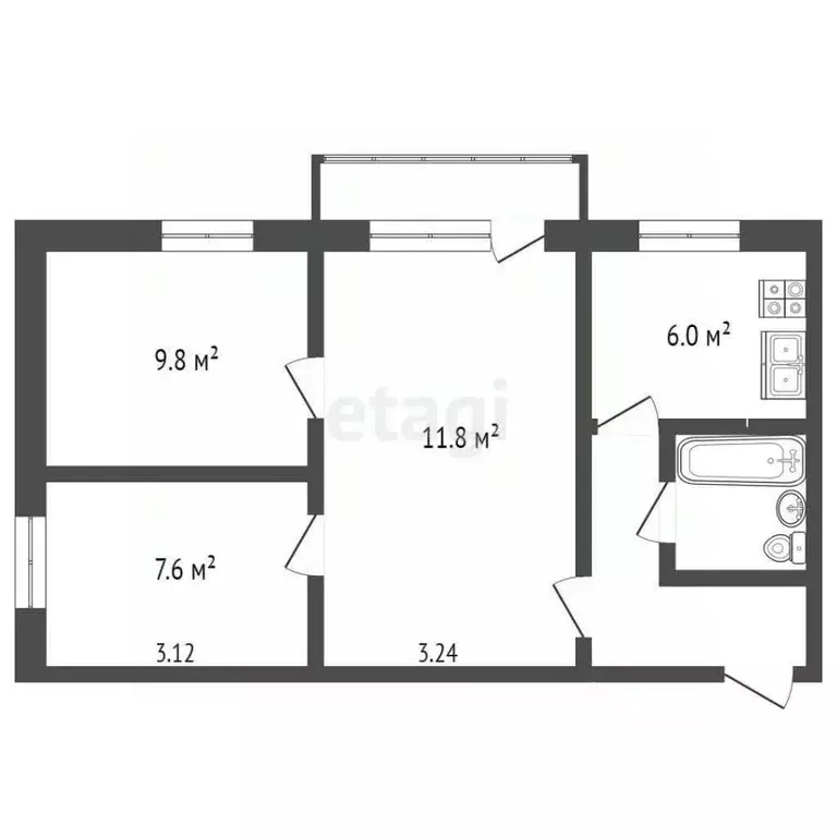 3-к кв. Крым, Джанкой ул. Нестерова, 3 (48.8 м) - Фото 0