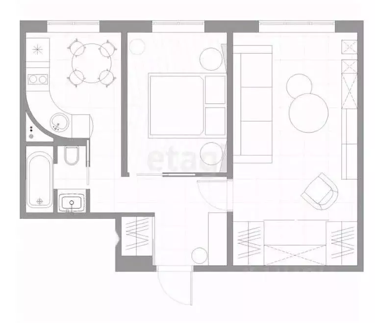 2-к кв. Татарстан, Казань ул. Новаторов, 8А (56.0 м) - Фото 2