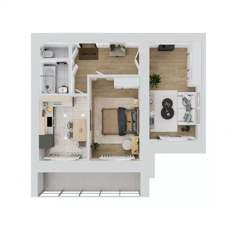 2-комнатная квартира: Новосибирск, улица Юности, 9 (55.59 м) - Фото 2