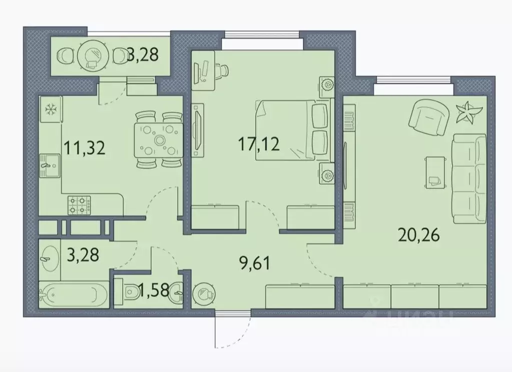 2-к кв. Брянская область, Брянск просп. Станке Димитрова, 67к7 (63.4 ... - Фото 2