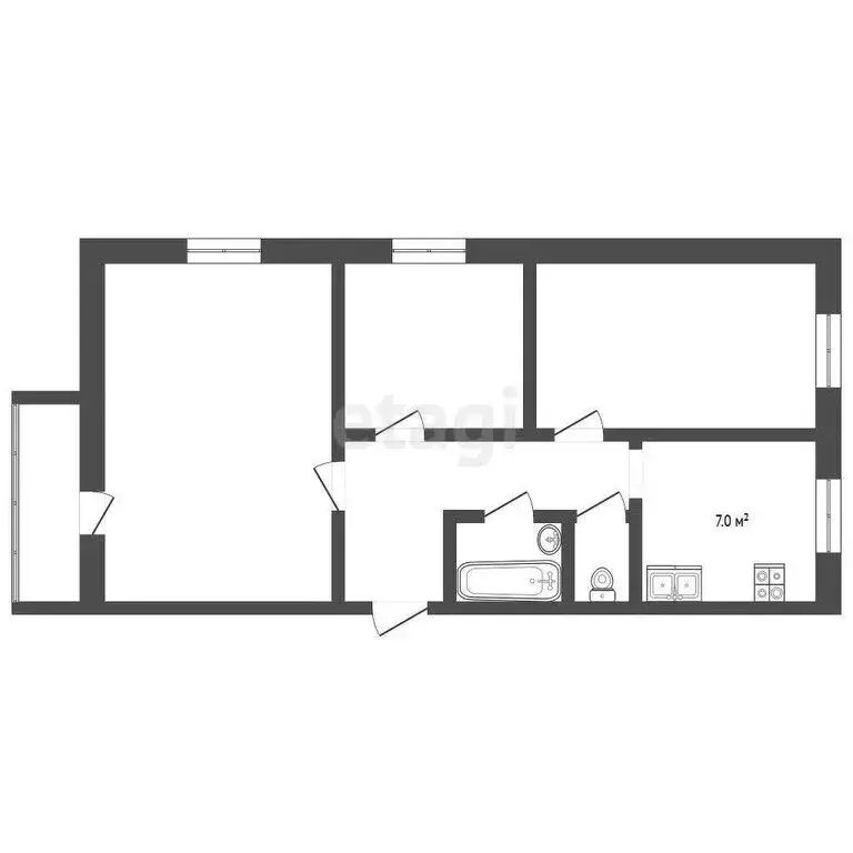3-комнатная квартира: Балашов, улица Энтузиастов, 20 (60.5 м) - Фото 0