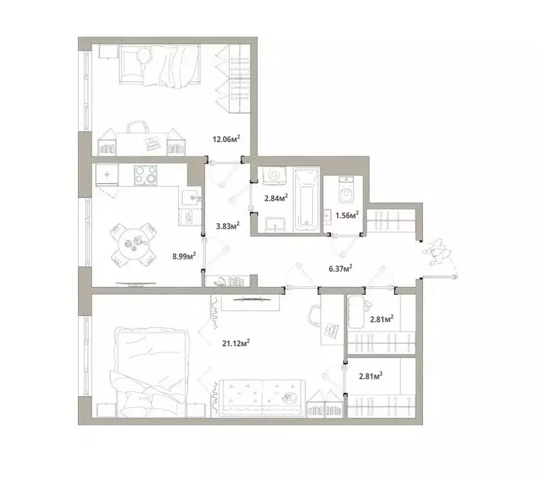 2-комнатная квартира: городской посёлок Новоселье, Центральная улица, ... - Фото 1