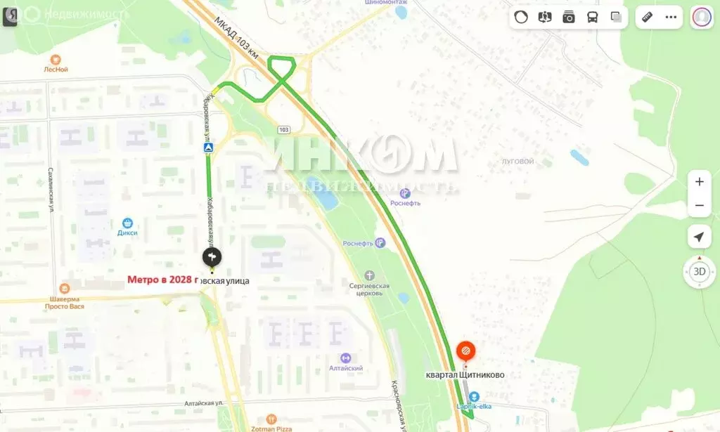 Участок в Балашиха, квартал Щитниково, территория владение 1, массив № ... - Фото 0