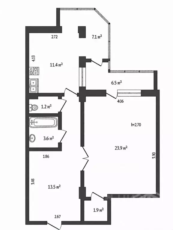 2-к кв. Крым, Ялта ул. Красноармейская, 40 (70.0 м) - Фото 2