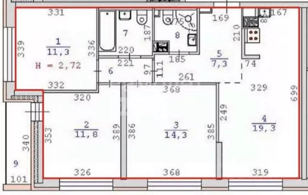 3-к кв. Свердловская область, Екатеринбург ул. Щербакова, 150 (77.0 м) - Фото 2