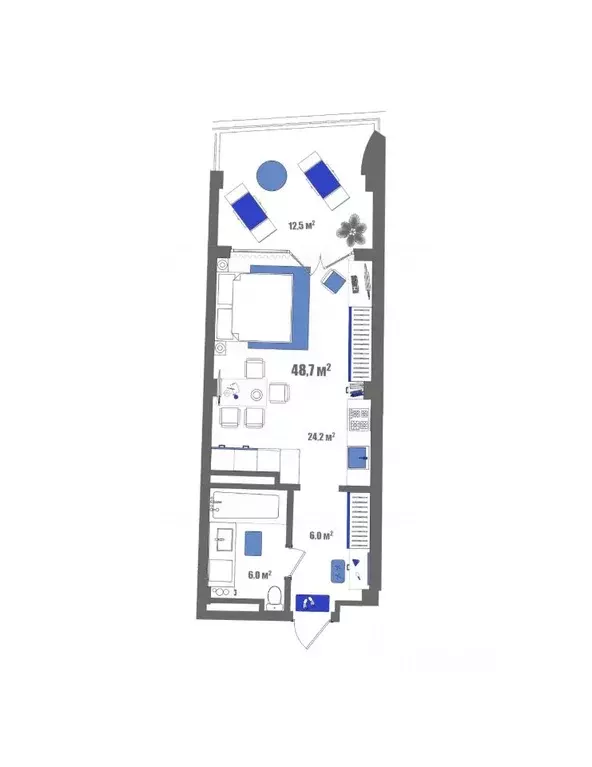 Студия Крым, Судак ул. Набережная, 75 (48.7 м) - Фото 1