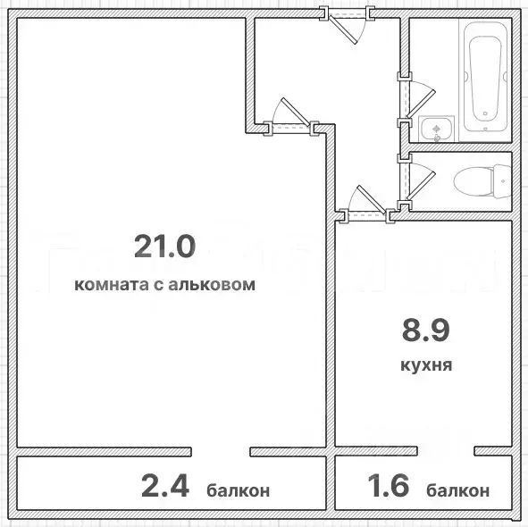 1-к кв. Москва 5-й кв-л, 20 (38.9 м) - Фото 0