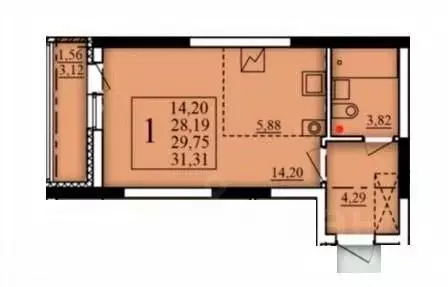 Студия Башкортостан, Уфа Затон-Восточный жилрайон, Паруса жилой ... - Фото 1