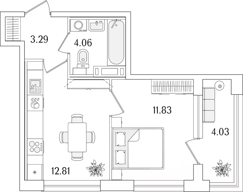 1-к кв. Санкт-Петербург Аурум жилой комплекс (34.01 м) - Фото 1