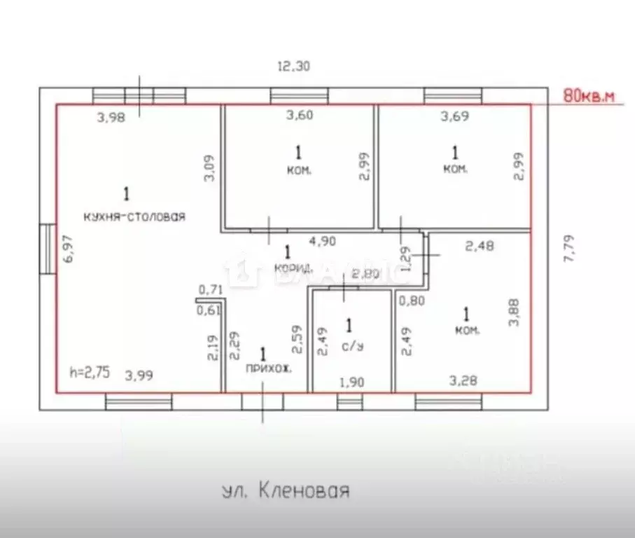 Дом в Пензенская область, с. Бессоновка ул. Кленовая, 29 (80 м) - Фото 2