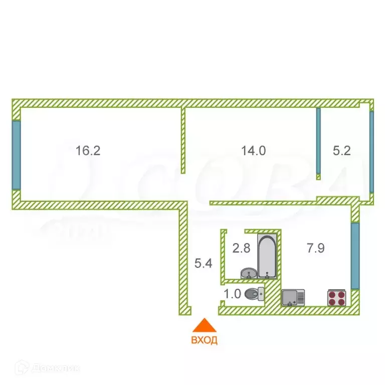 Продаётся 2-к квартира, 48.3 м - Фото 1