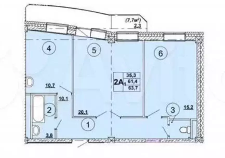 2-комнатная квартира: Абакан, улица Кирова, 185к3 (64.2 м) - Фото 0