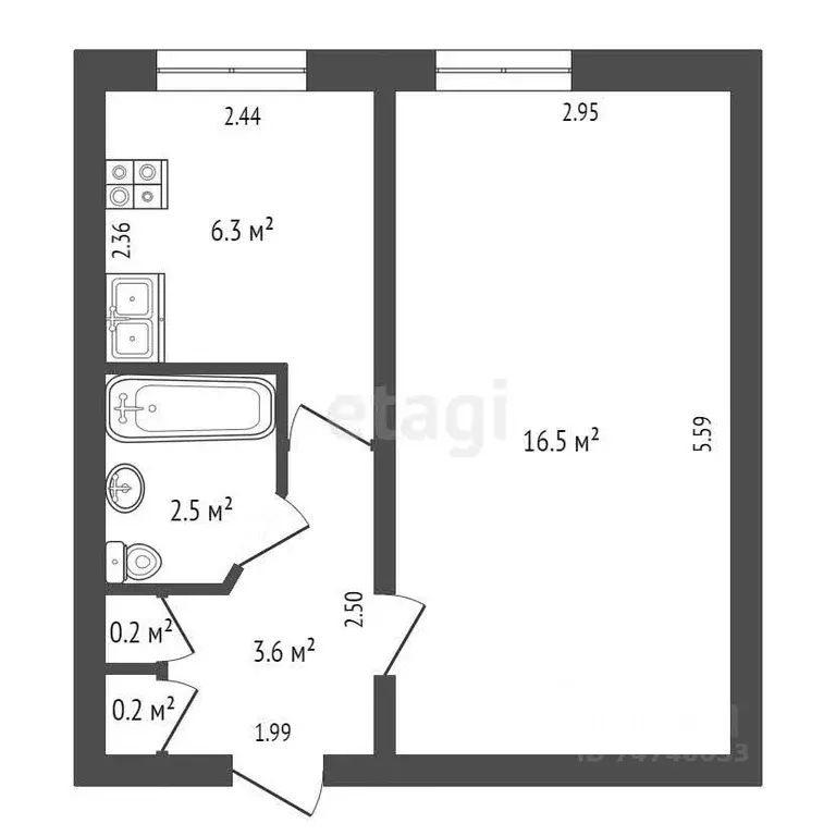 1-к кв. Крым, Красноперекопск 2-й мкр, 6 (31.1 м) - Фото 2
