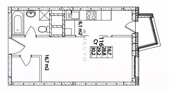 1-к кв. Московская область, Ленинский городской округ, д. Горки ул. ... - Фото 2