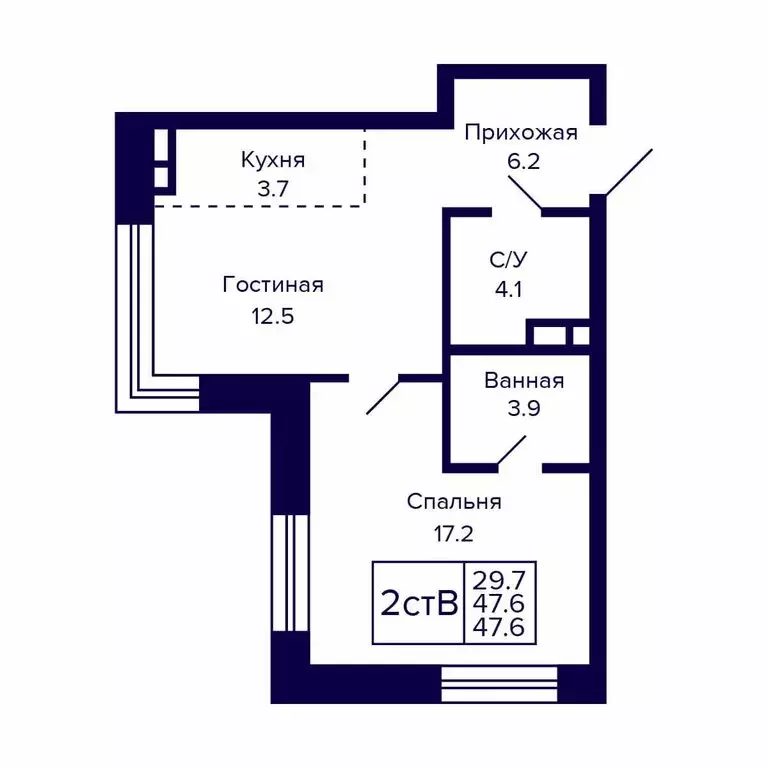 2-комнатная квартира: Новосибирск, Красносельская улица (47.6 м) - Фото 0