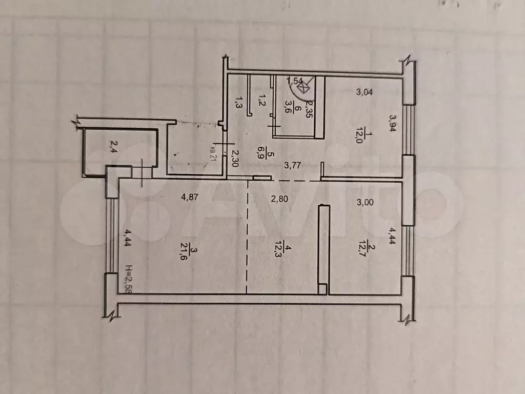 3-к. квартира, 71,6 м, 2/4 эт. - Фото 0