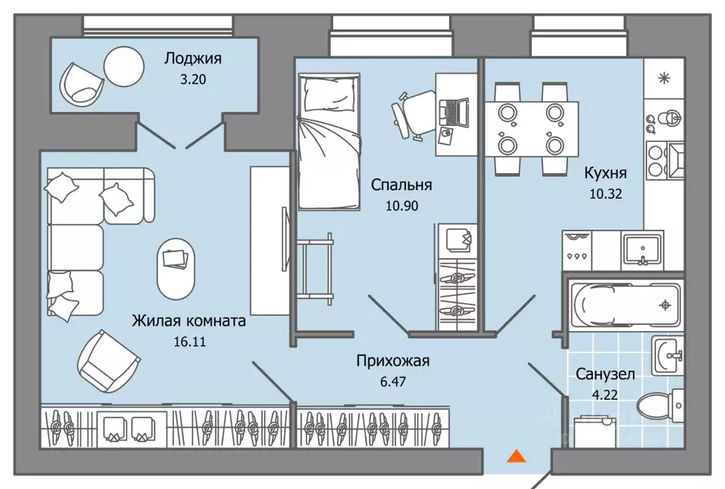 2-к кв. Ульяновская область, Ульяновск Город Новаторов жилой комплекс, ... - Фото 0