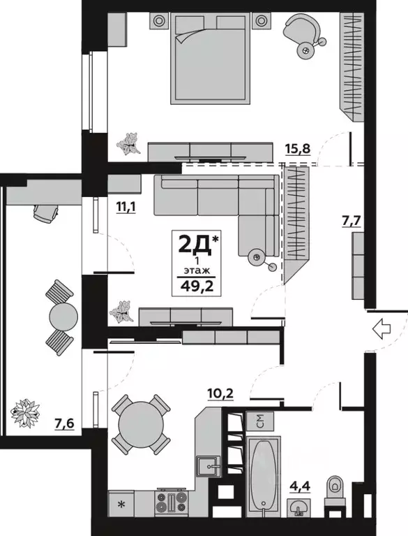2-к кв. Волгоградская область, Волгоград пос. Ангарский, ул. ... - Фото 1