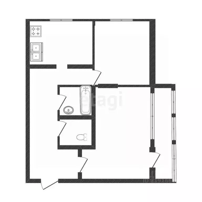 2-к кв. Калининградская область, Калининград просп. Мира, 62 (51.4 м) - Фото 2